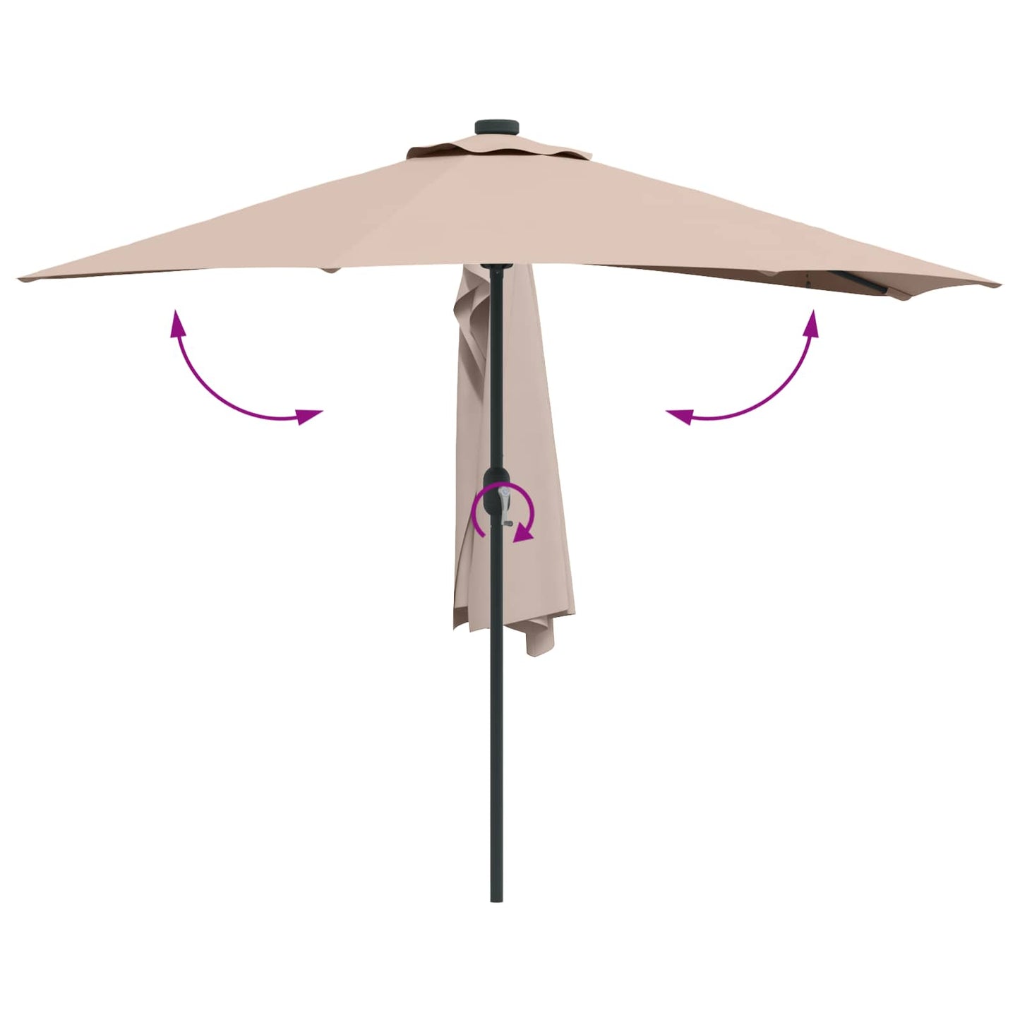 Hageparasol Gråbrun 294 x 150 x 224 cm Polyester og stål