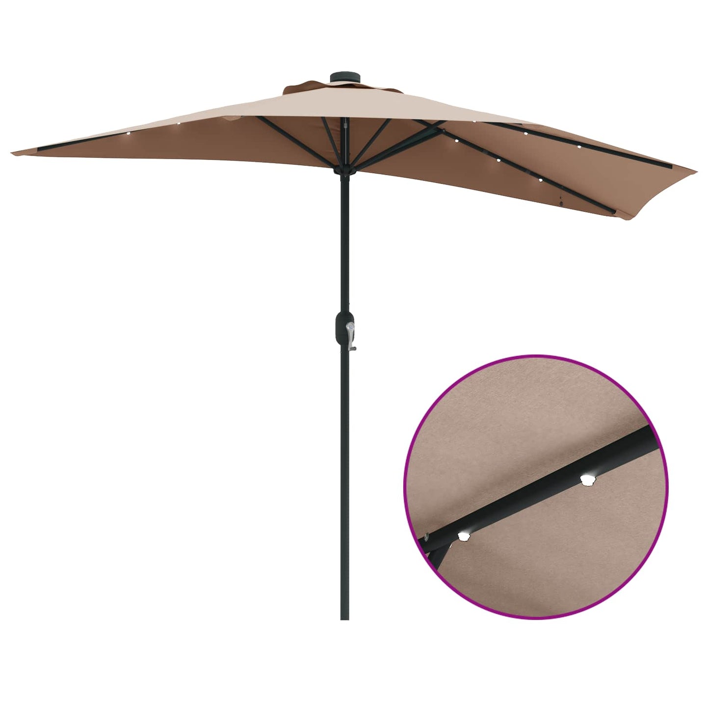 Hageparasol Gråbrun 294 x 150 x 224 cm Polyester og stål