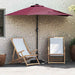 Hageparasol Bordeaux Rød 294 x 150 x 224 cm Polyester og stål