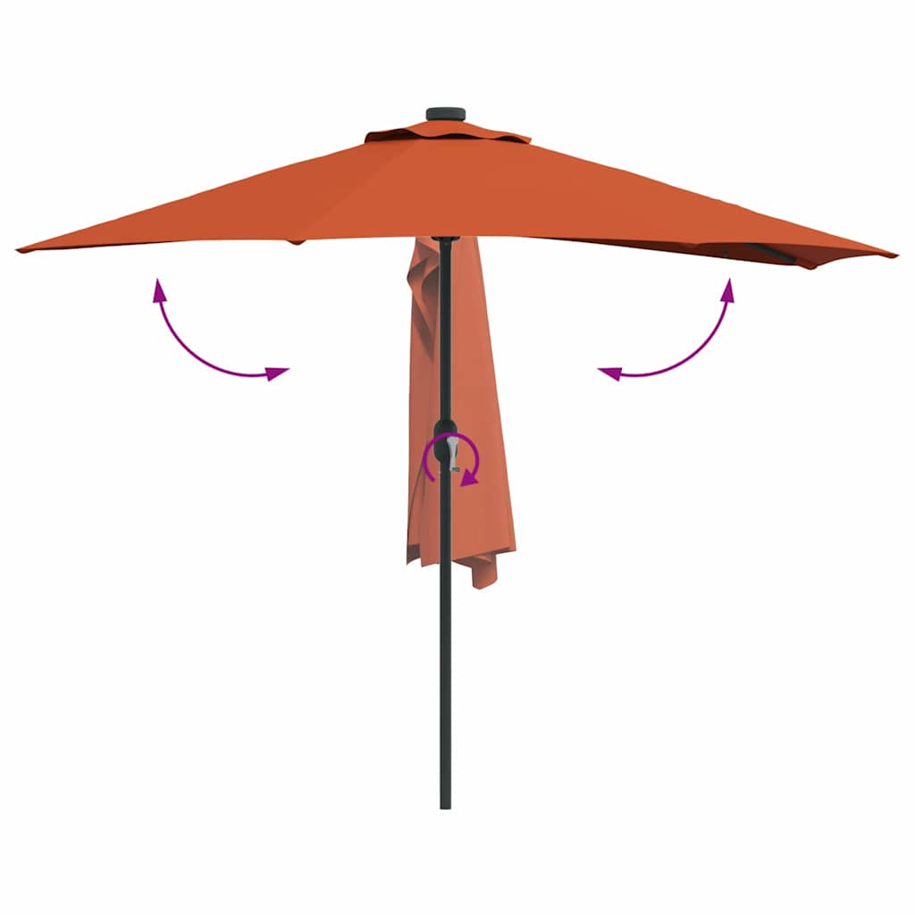 Hageparasol Terrakotta 294 x 150 x 224 cm Polyester og stål