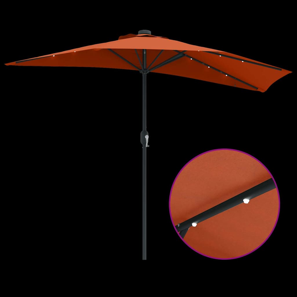 Hageparasol Terrakotta 294 x 150 x 224 cm Polyester og stål