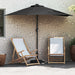 Hageparasol Svart 294 x 150 x 224 cm Polyester og stål