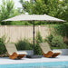 Hageparasol sand 385 x 209 x 244 cm Polyester og stål