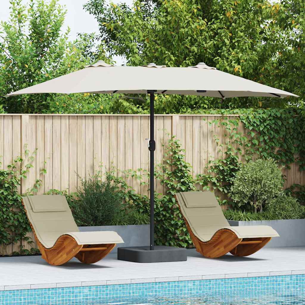 Hageparasol sand 385 x 209 x 244 cm Polyester og stål