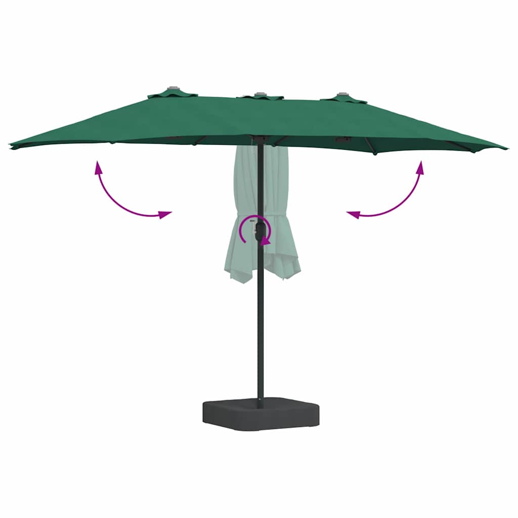 Hageparasol grønn 385 x 209 x 244 cm Polyester og stål