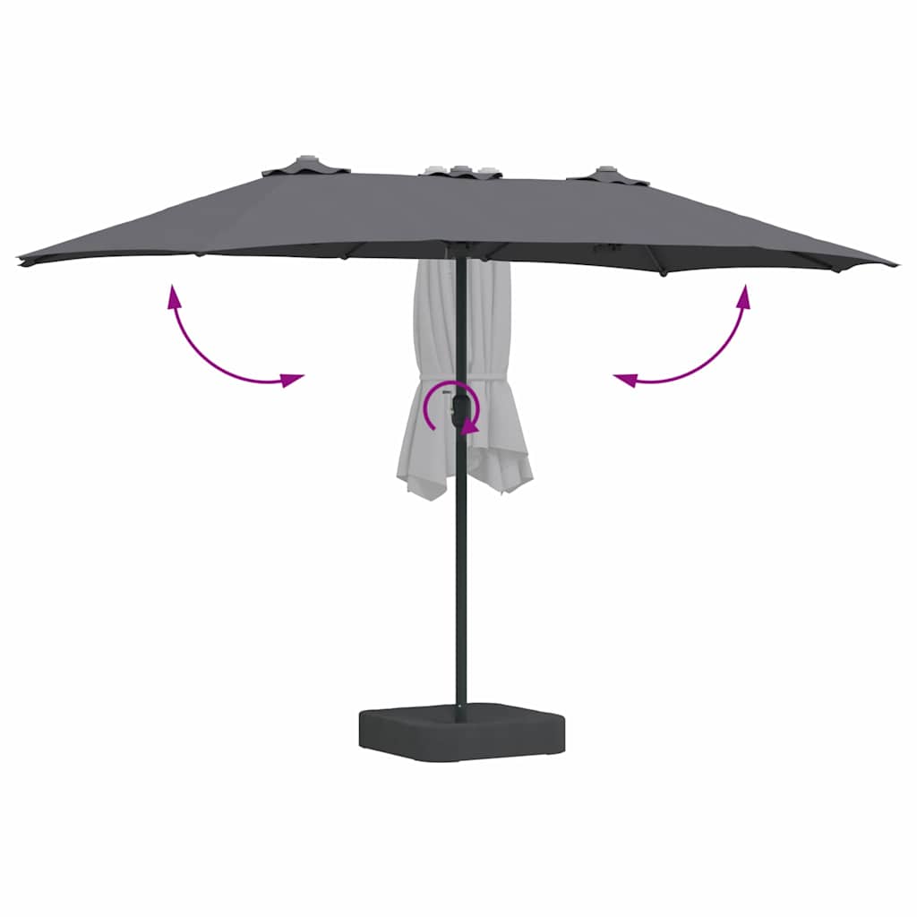 Hageparasol Antrasitt 385 x 209 x 244 cm Polyester og stål