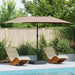 Hageparasol Gråbrun 385 x 209 x 244 cm Polyester og stål