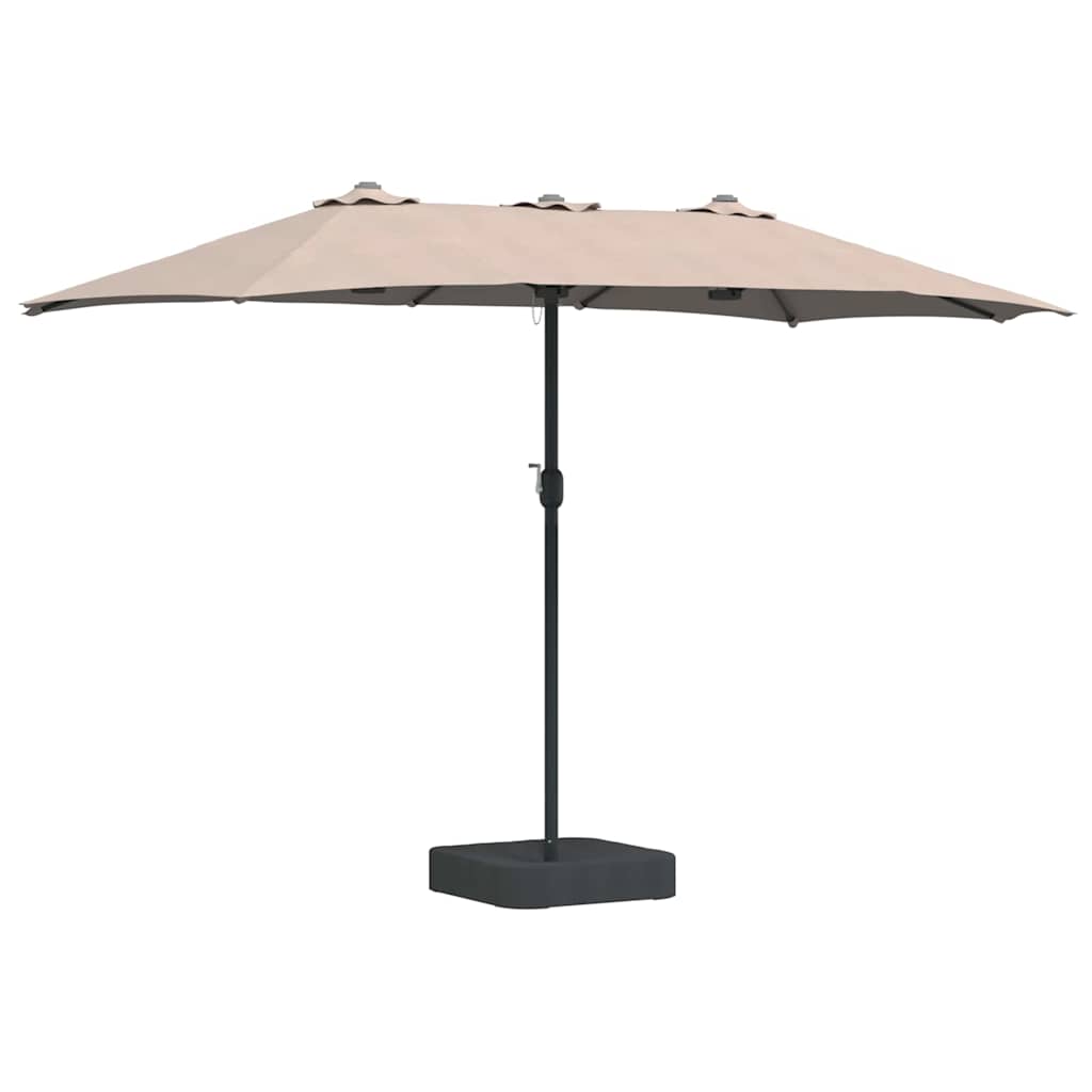 Hageparasol Gråbrun 385 x 209 x 244 cm Polyester og stål