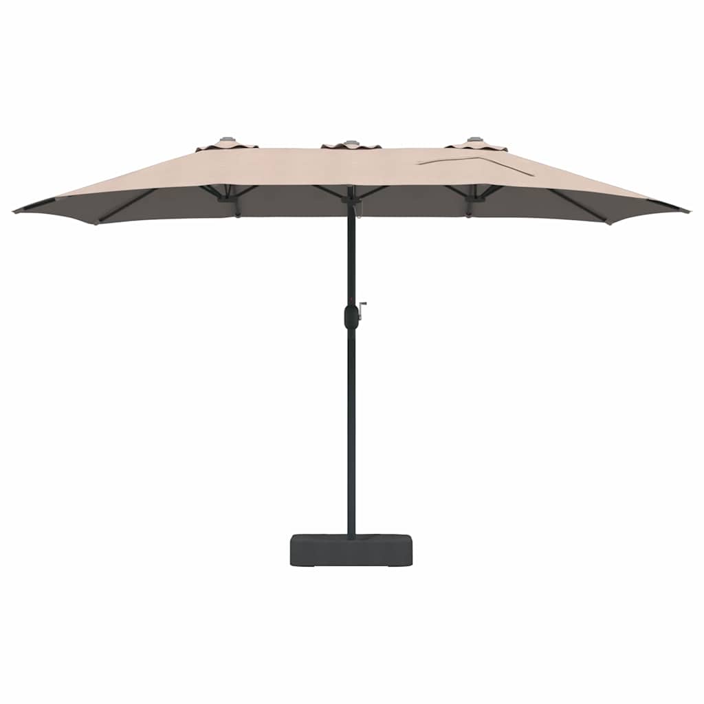 Hageparasol Gråbrun 385 x 209 x 244 cm Polyester og stål
