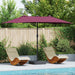 Hageparasol Bordeaux Rød 385 x 209 x 244 cm Polyester og stål