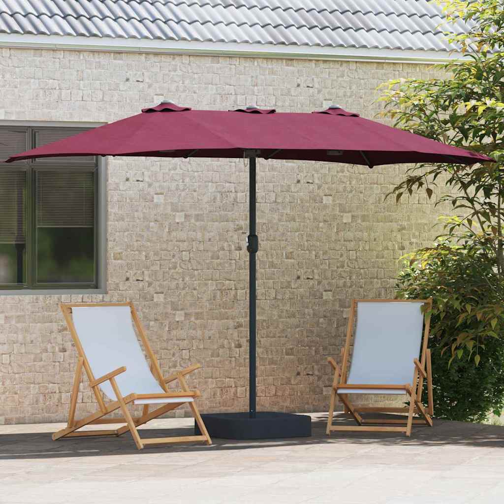 Hageparasol Bordeaux Rød 385 x 209 x 244 cm Polyester og stål