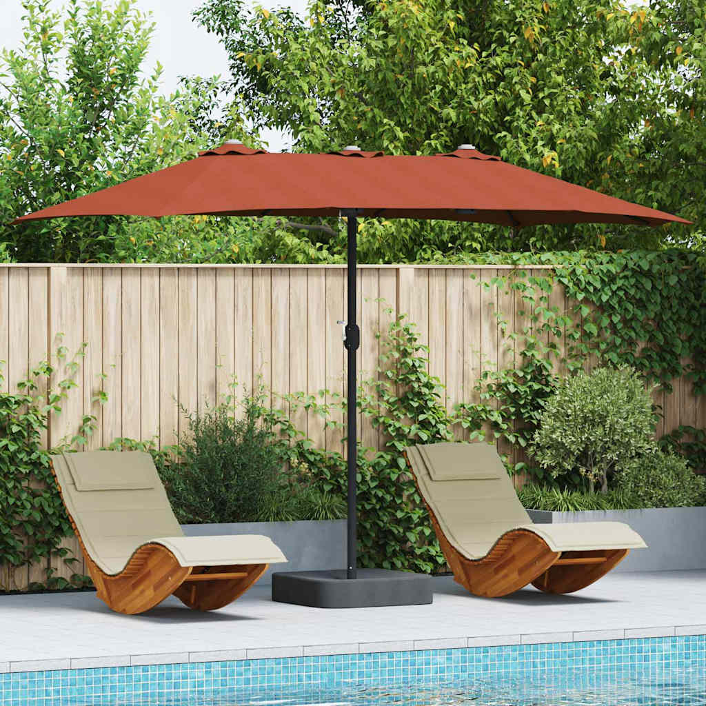 Hageparasol Terrakotta 385 x 209 x 244 cm Polyester og stål