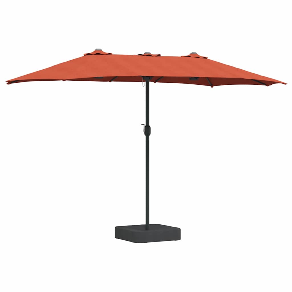 Hageparasol Terrakotta 385 x 209 x 244 cm Polyester og stål