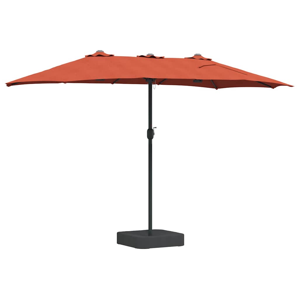 Hageparasol Terrakotta 385 x 209 x 244 cm Polyester og stål