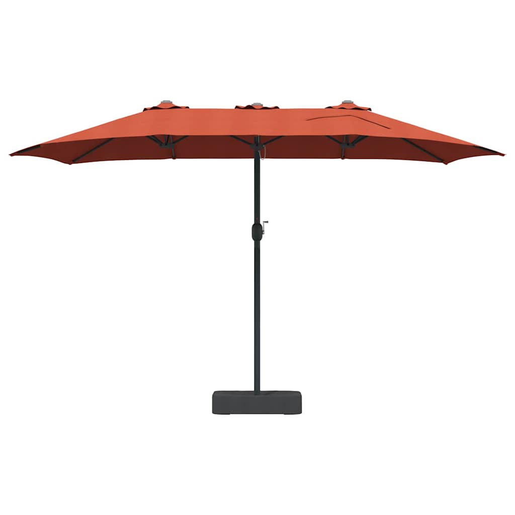 Hageparasol Terrakotta 385 x 209 x 244 cm Polyester og stål