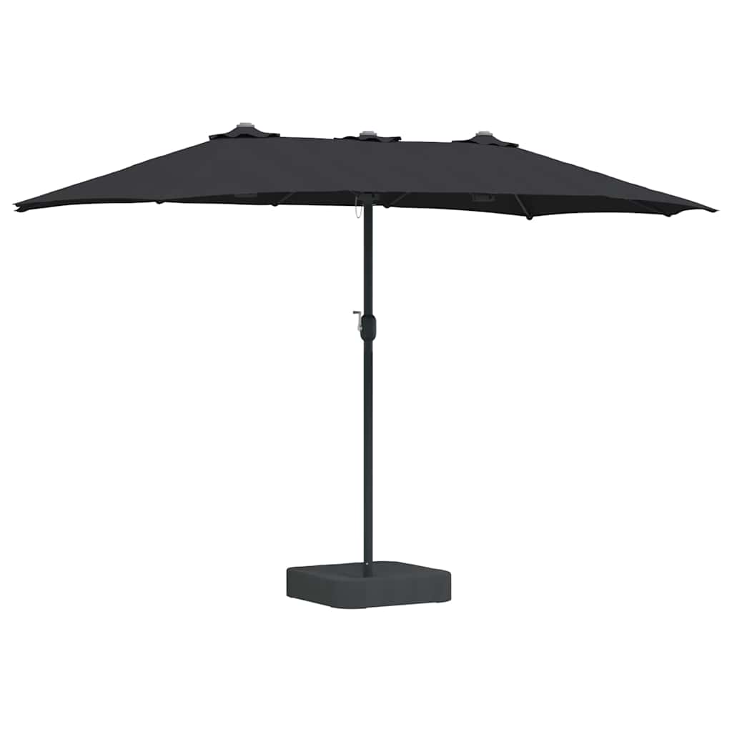 Hageparasol Svart 385 x 209 x 244 cm Polyester og stål