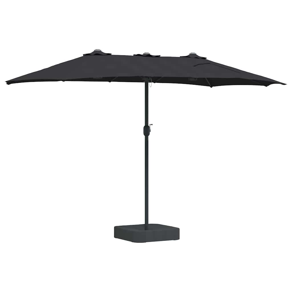 Hageparasol Svart 385 x 209 x 244 cm Polyester og stål