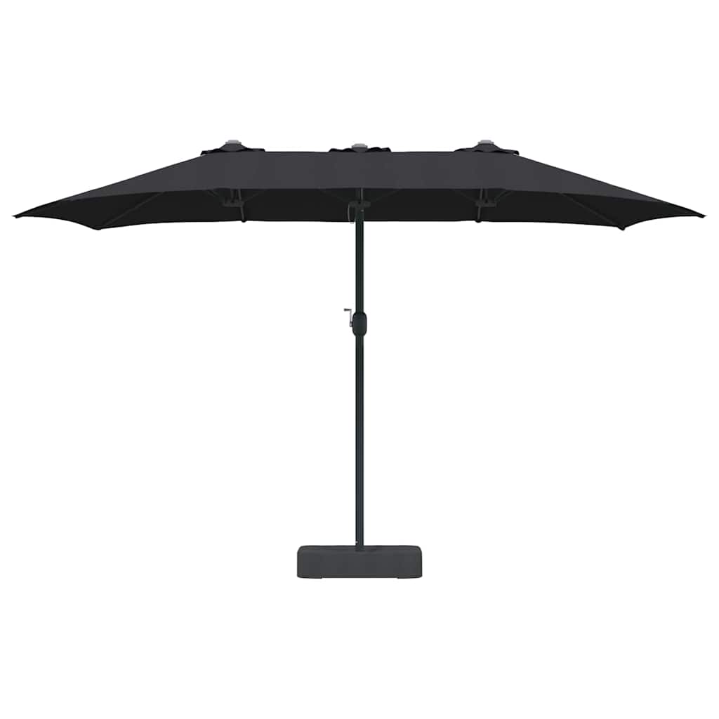 Hageparasol Svart 385 x 209 x 244 cm Polyester og stål