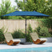 Hageparasol 385 x 209 x 244 cm Polyester og stål Azurblå