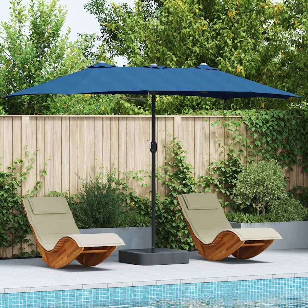 Hageparasol 385 x 209 x 244 cm Polyester og stål Azurblå