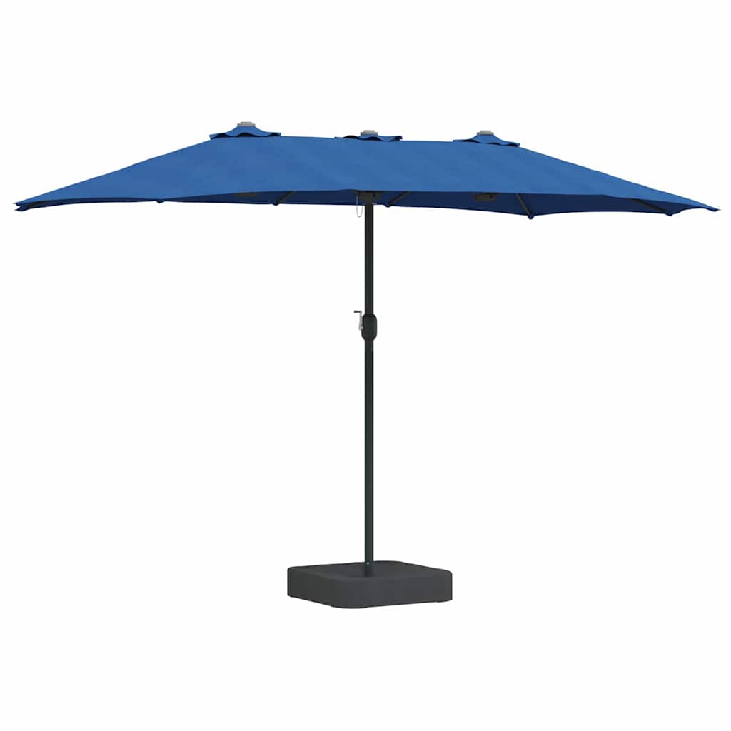 Hageparasol 385 x 209 x 244 cm Polyester og stål Azurblå