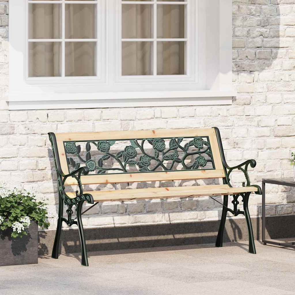 Hagebenk med pute Brun 116 x 54 x 73 cm tre vidaXL