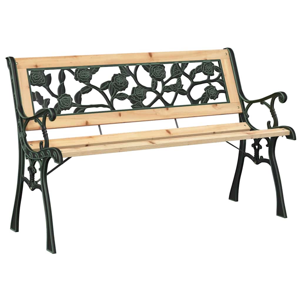 Hagebenk med pute Brun 116 x 54 x 73 cm tre vidaXL