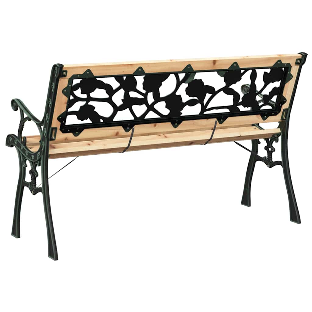 Hagebenk med pute Brun 116 x 54 x 73 cm tre vidaXL