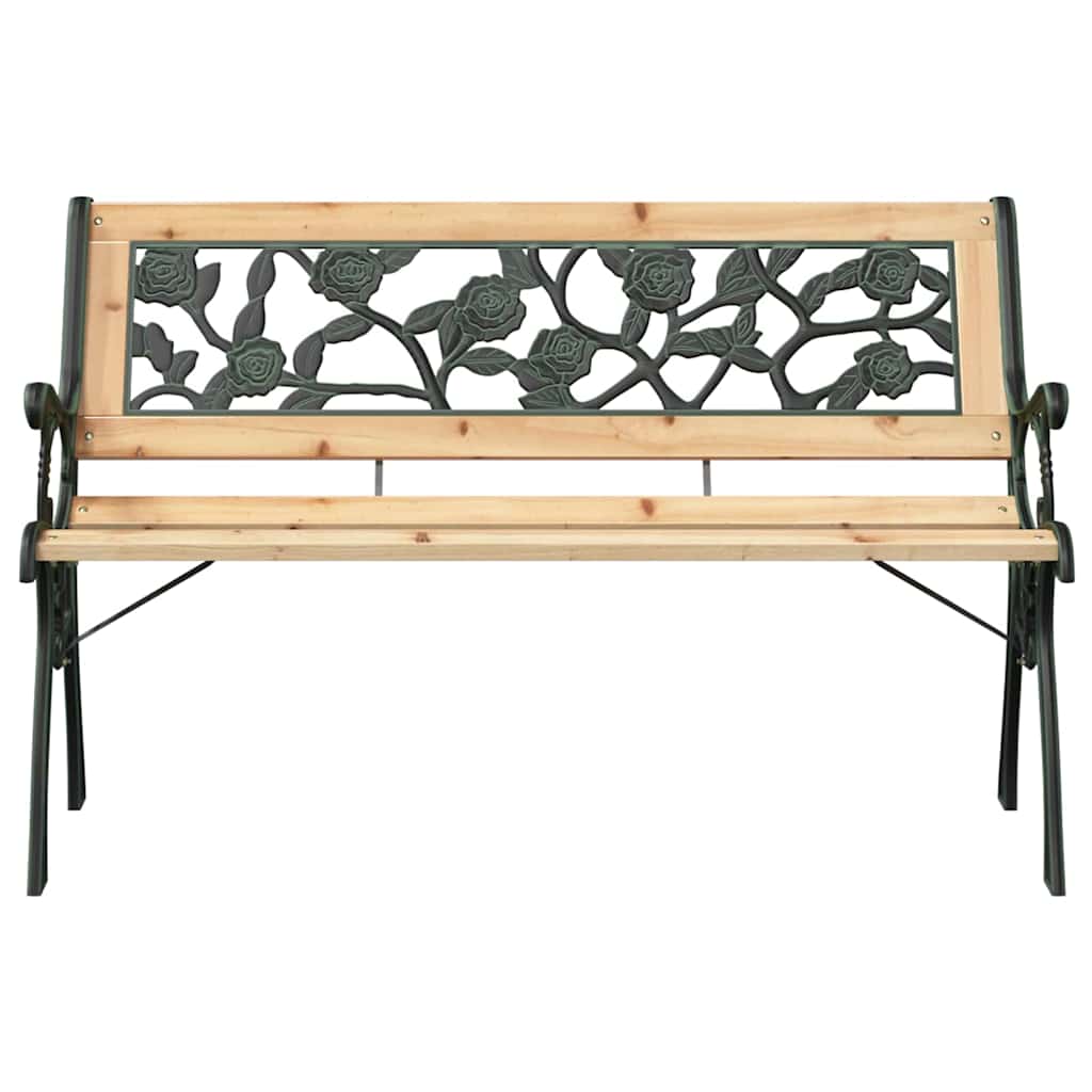 Hagebenk med pute Brun 116 x 54 x 73 cm tre vidaXL