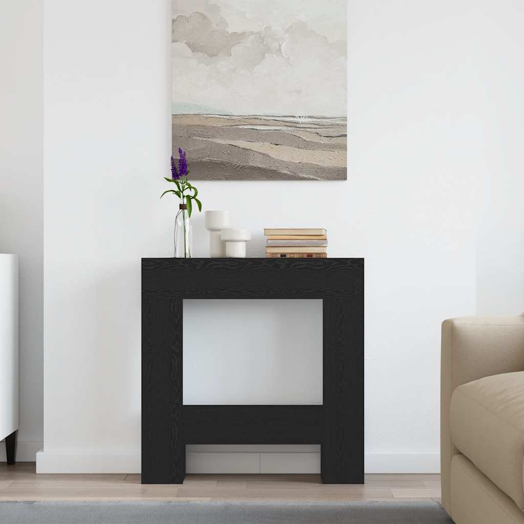Peisramme svart eik 81x18x82 cm konstruert tre