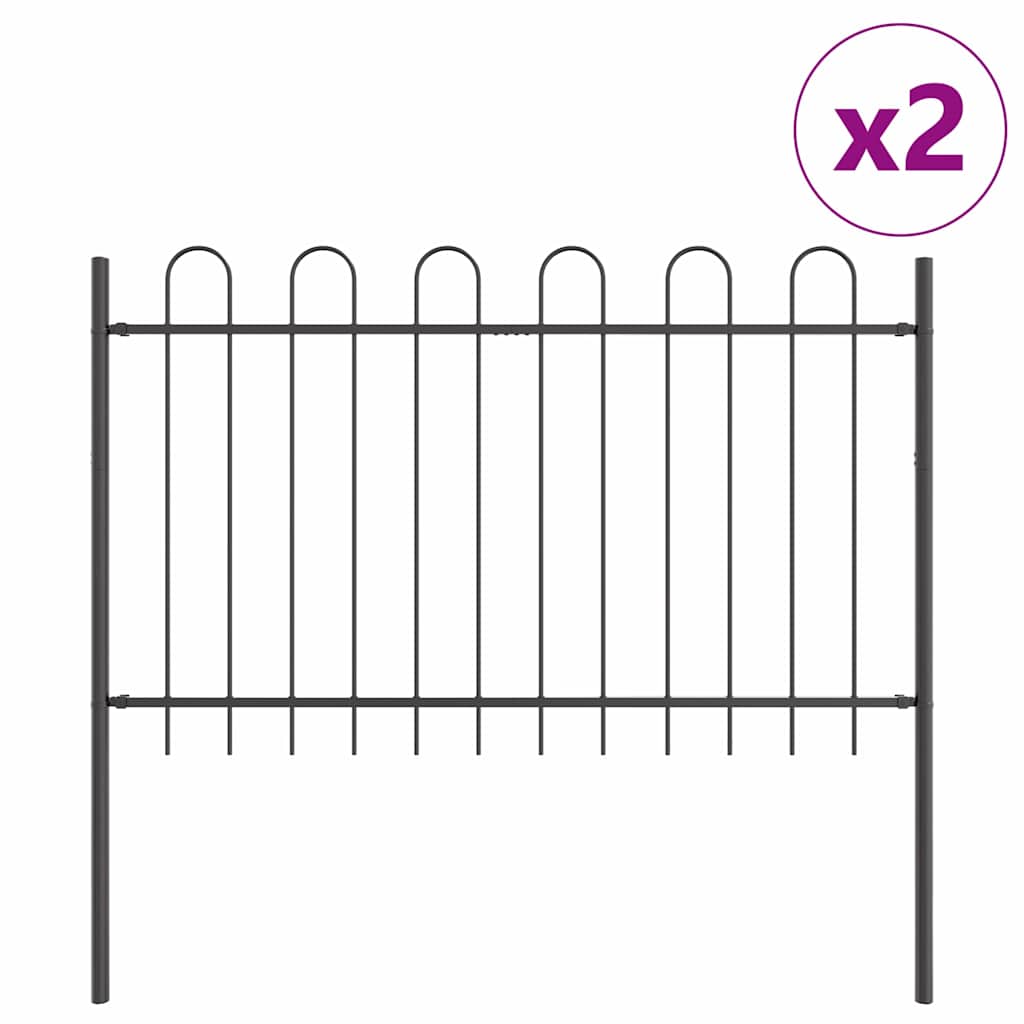 Hage Hegning 2 pcs Grå 3,4 x 1,2 m Pulverlakkert stål