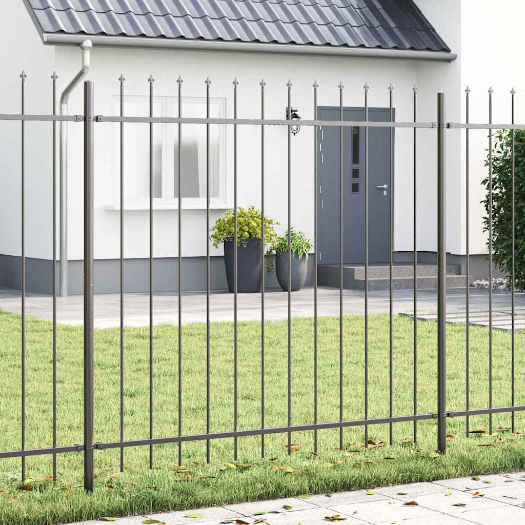 Hage Hegning 4 pcs Grå 6,8 x 1,5 m Pulverlakkert stål