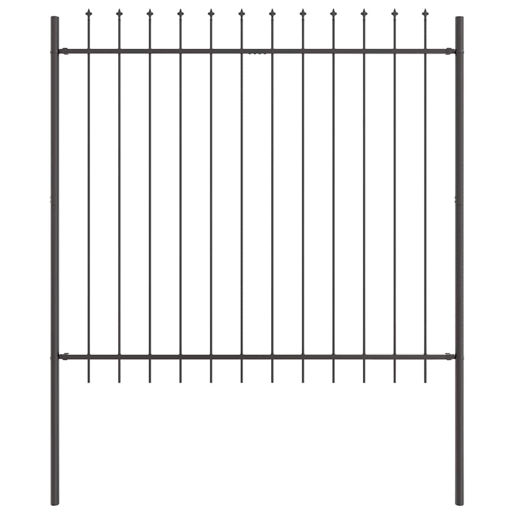 Hage Hegning 4 pcs Grå 6,8 x 1,5 m Pulverlakkert stål