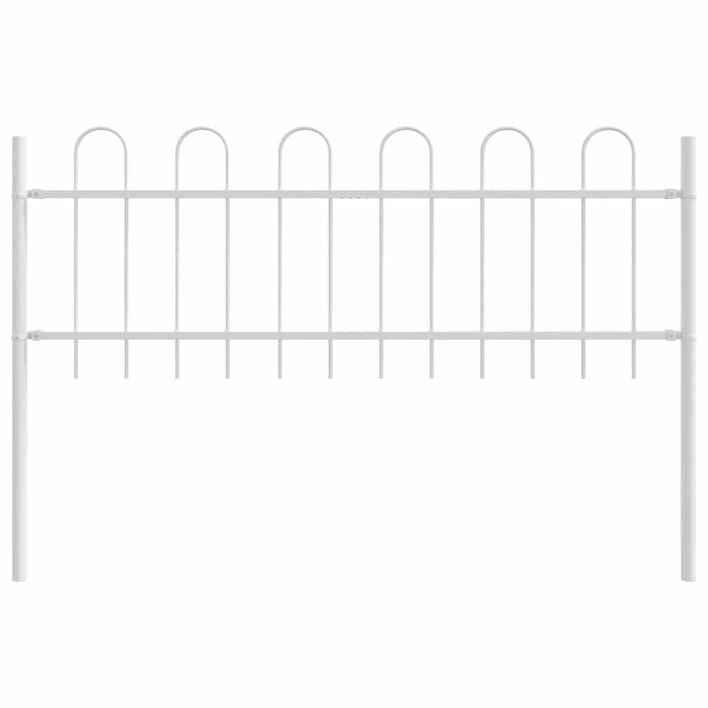 Hage Hegning 4 pcs Hvit 6,8 x 0,6 m Pulverlakkert stål