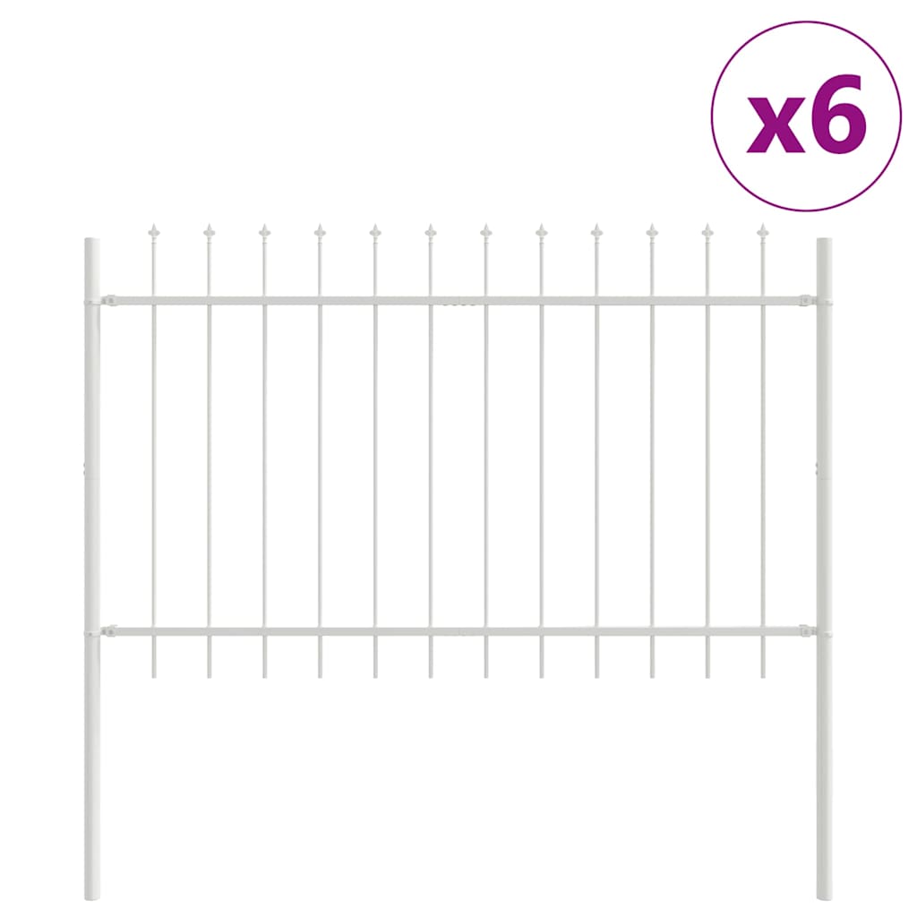 Hage Hegning 6 pcs Hvit 10,2 x 0,8 m Pulverlakkert stål