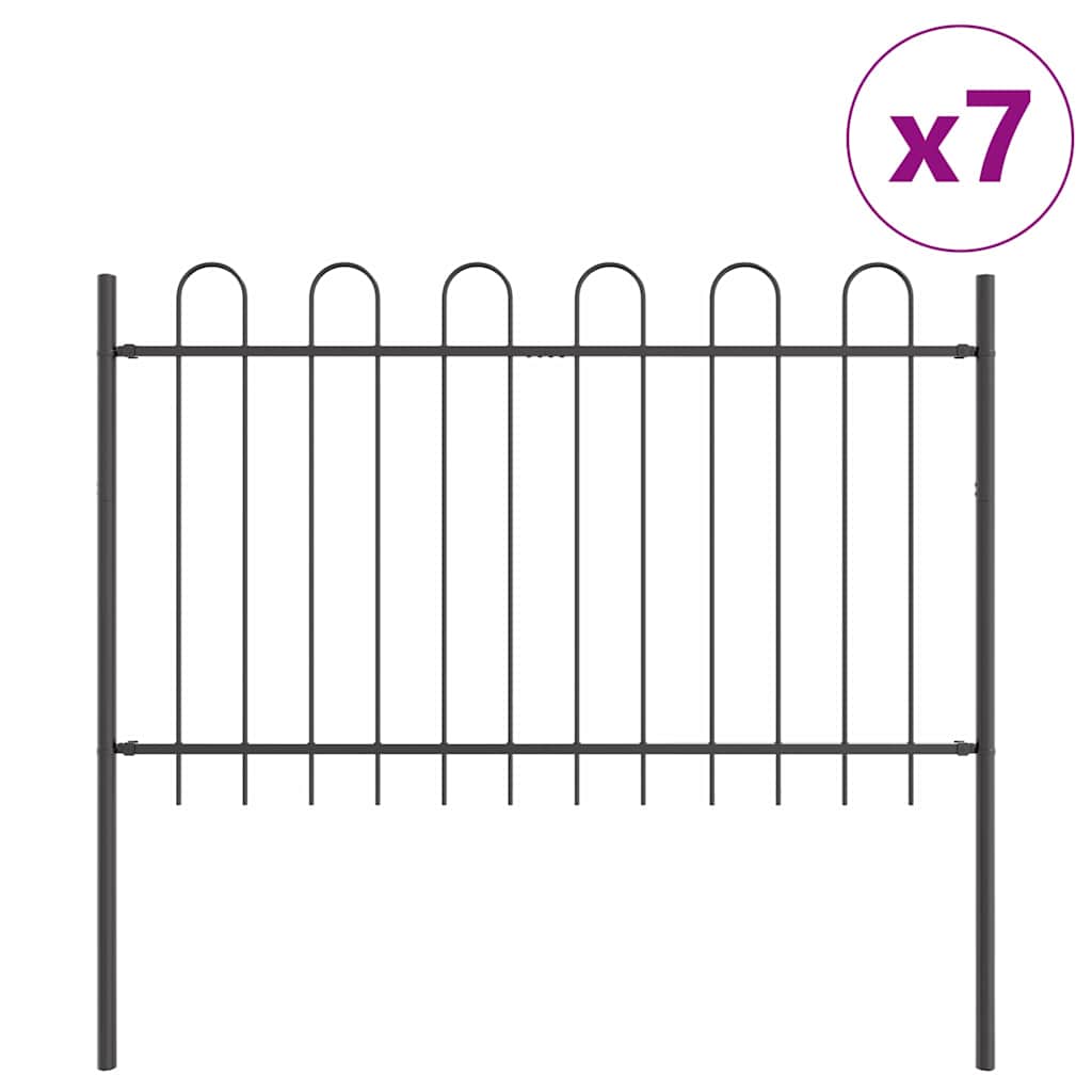 Hage Hegning 7 pcs Grå 11,9 x 1,2 m Pulverlakkert stål