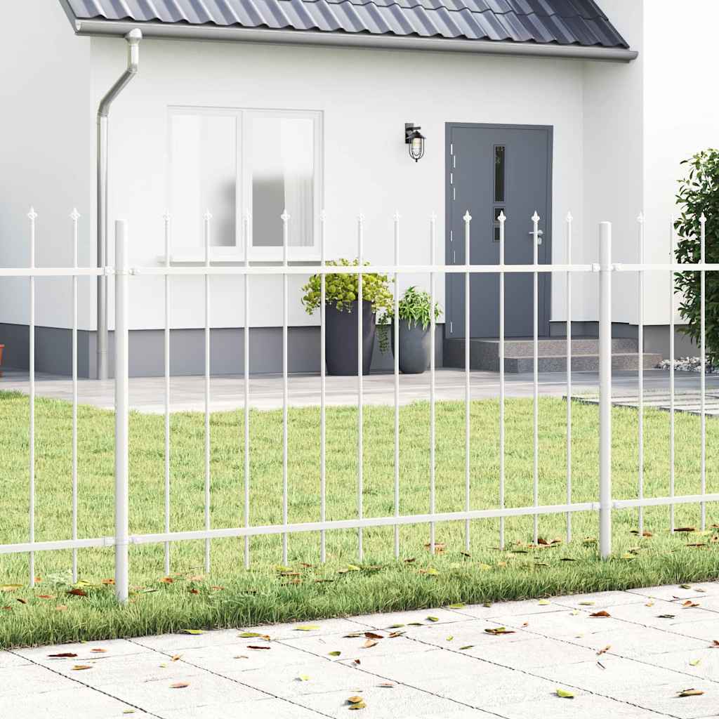 Hage Hegning 7 pcs Hvit 11,9 x 0,8 m Pulverlakkert stål