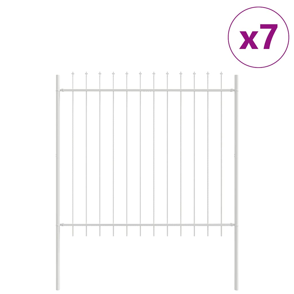 Hage Hegning 7 pcs Hvit 11,9 x 1,5 m Pulverlakkert stål
