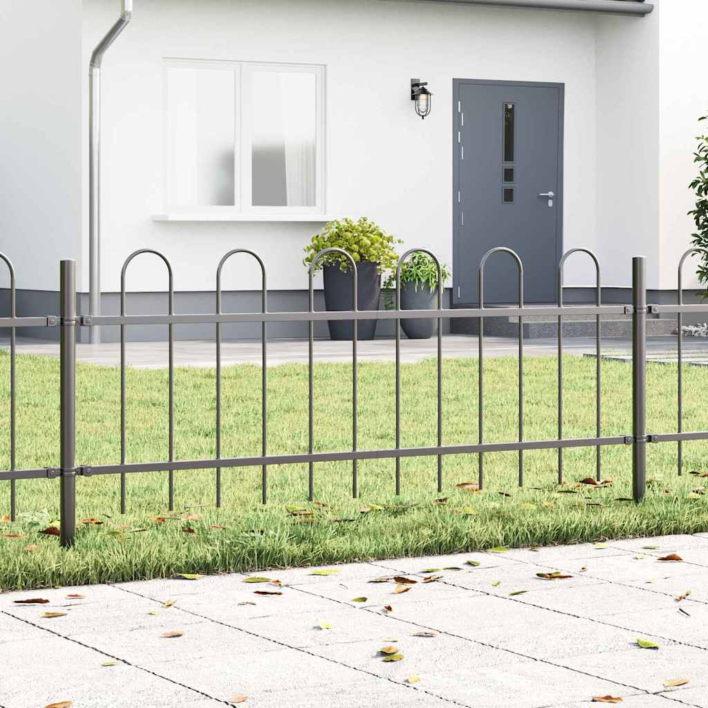 Hage Hegning BOXTEL 8 pcs 13,6 x 0,6 m Pulverlakkert stål Grå