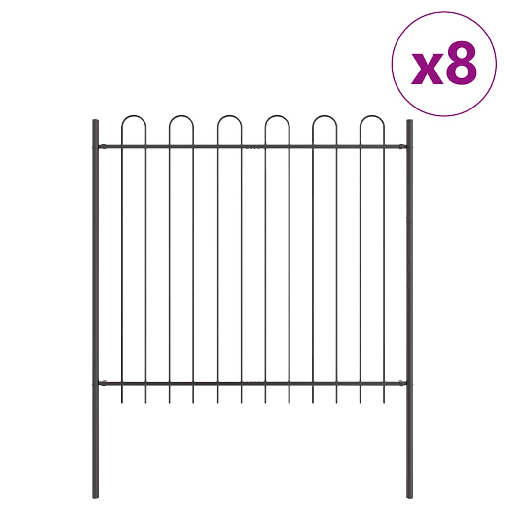 Hage Hegning BOXTEL 8 pcs 13,6 x 1,5 m Pulverlakkert stål Grå