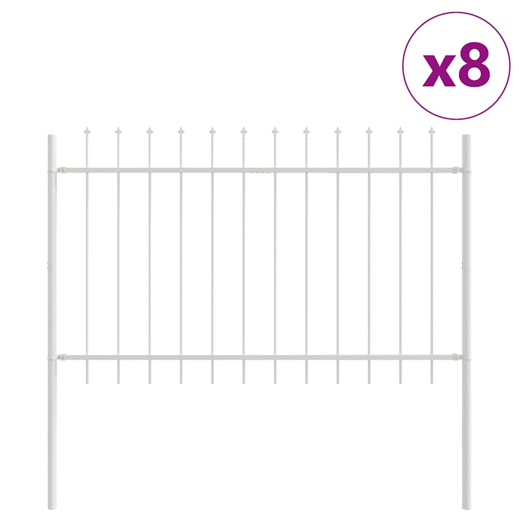 Hage Hegning 8 pcs Hvit 13,6 x 0,8 m Pulverlakkert stål