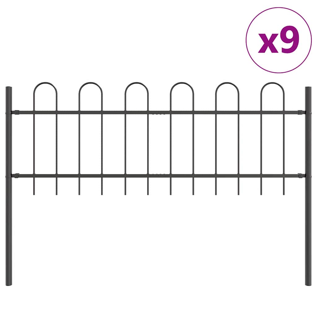 Hage Hegning BOXTEL 9 pcs 15,3 x 0,6 m Pulverlakkert stål Grå