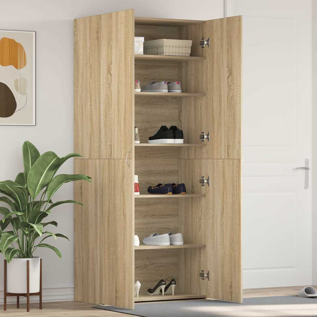 Sko Skap med hylle Brun 80 x 35,5 x 180 cm Konstruert tre vidaXL
