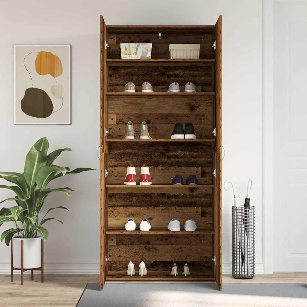 Sko Skap med hylle Brun 80 x 35,5 x 180 cm Konstruert tre vidaXL