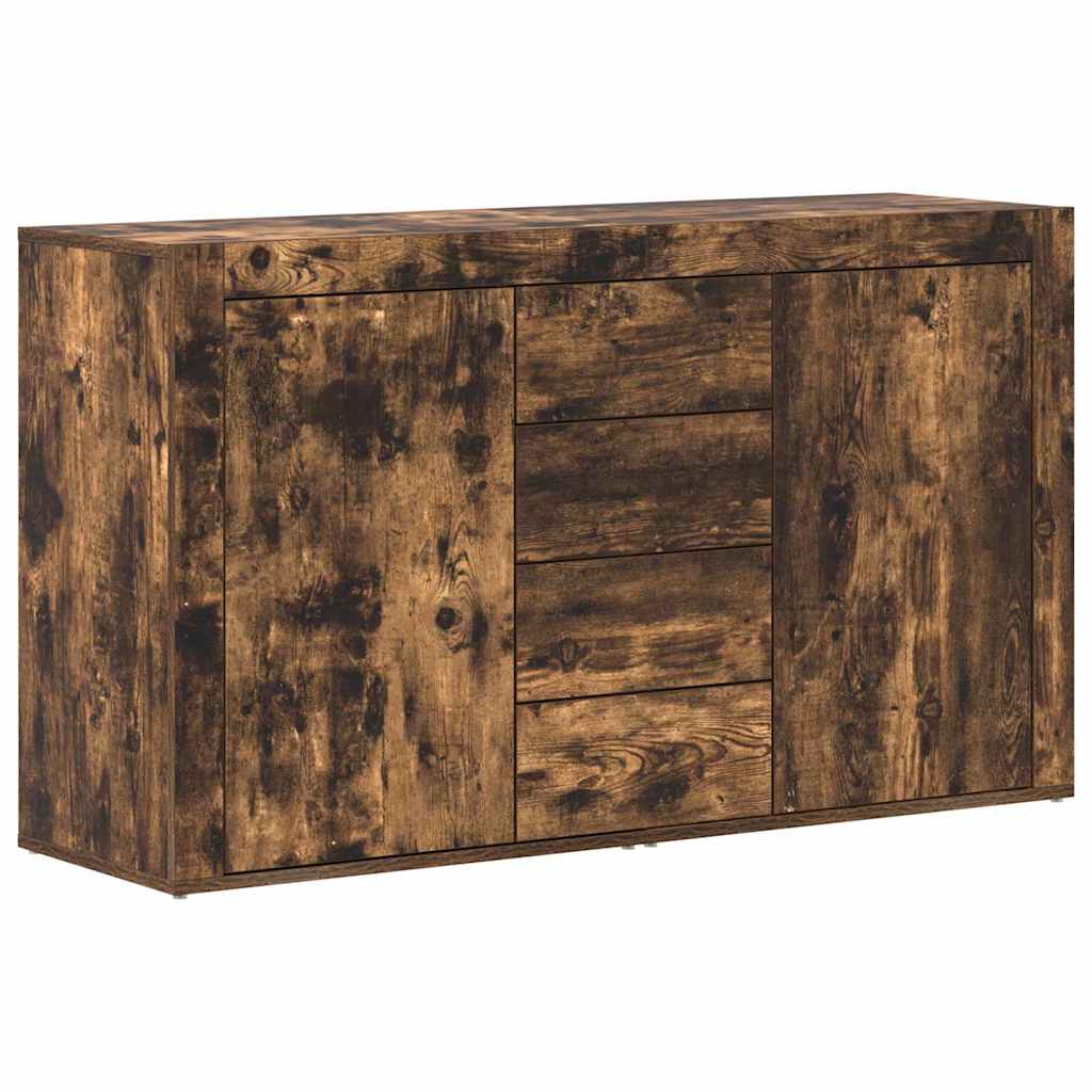 Serviesskap med skuff Røkt eik 120 x 36 x 69 cm Konstruert tre vidaXL