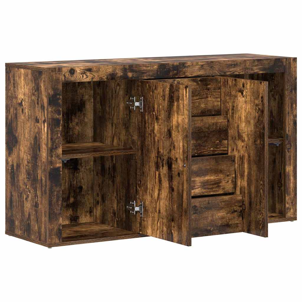 Serviesskap med skuff Røkt eik 120 x 36 x 69 cm Konstruert tre vidaXL