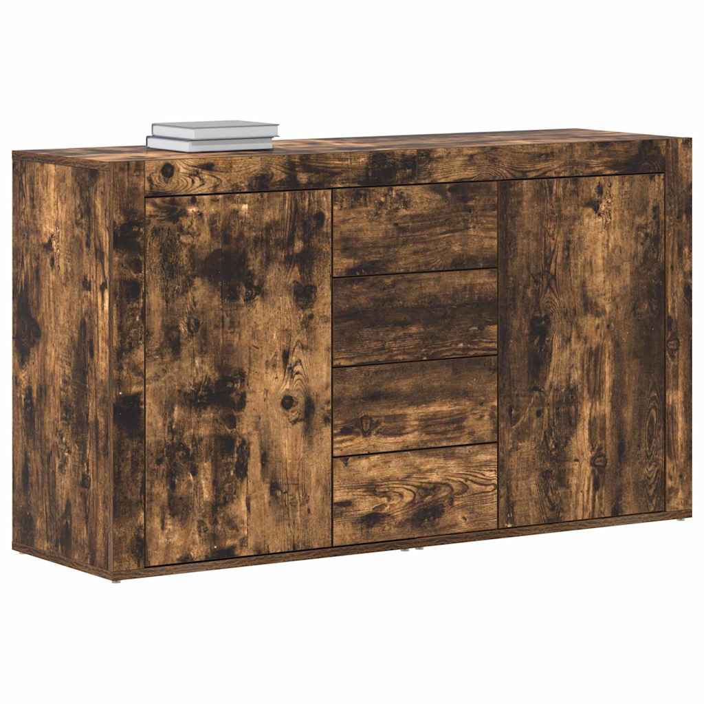 Serviesskap med skuff Røkt eik 120 x 36 x 69 cm Konstruert tre vidaXL