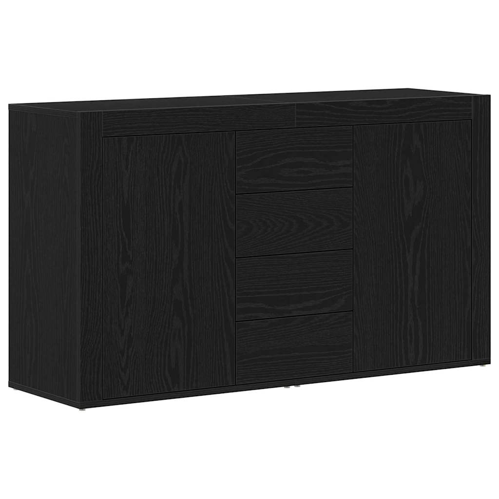 Serviesskap med skuff Svart Eik 120 x 36 x 69 cm Konstruert tre vidaXL