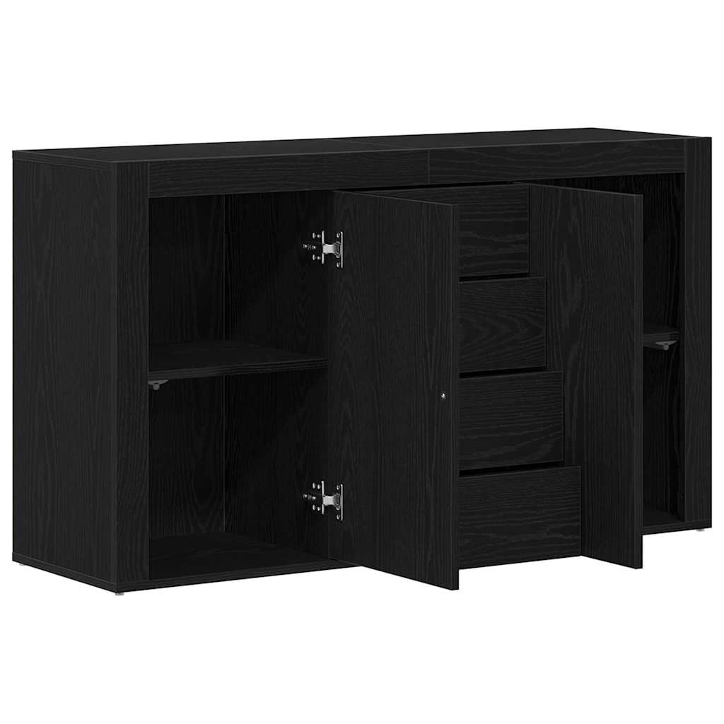 Serviesskap med skuff Svart Eik 120 x 36 x 69 cm Konstruert tre vidaXL