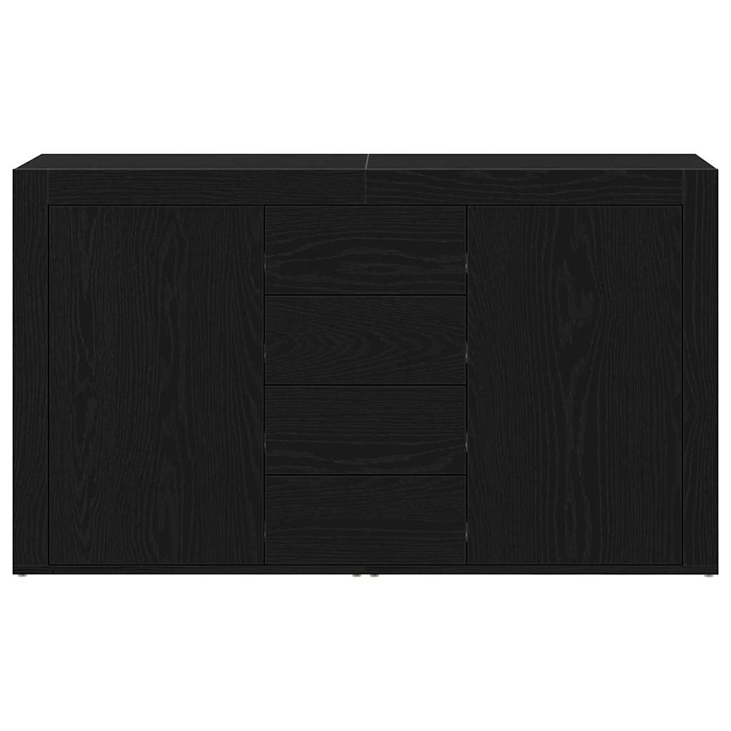Serviesskap med skuff Svart Eik 120 x 36 x 69 cm Konstruert tre vidaXL